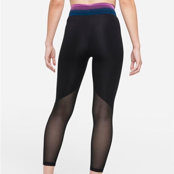 Nike Pro Intertwist Women's Leggings Tights Black Purple Blue Compression Pants - Picture 9 of 11